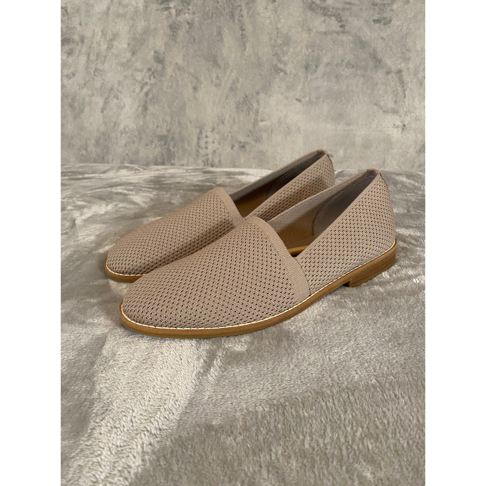 Eileen Fisher Loafers Womens 9 Tan Knit Almond Toe Slip On Minimalist Flats
